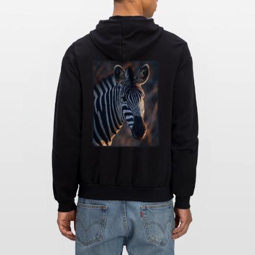 Majestic Zebra Sunset Portrait Design - Unisex Full Zip Hoodie