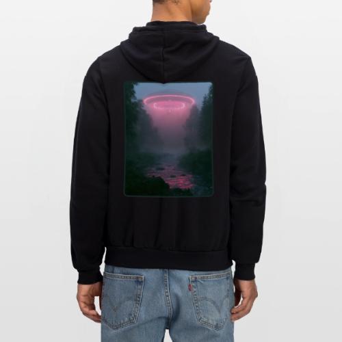 Neon UFO Forest River Design - Unisex Full Zip Hoodie