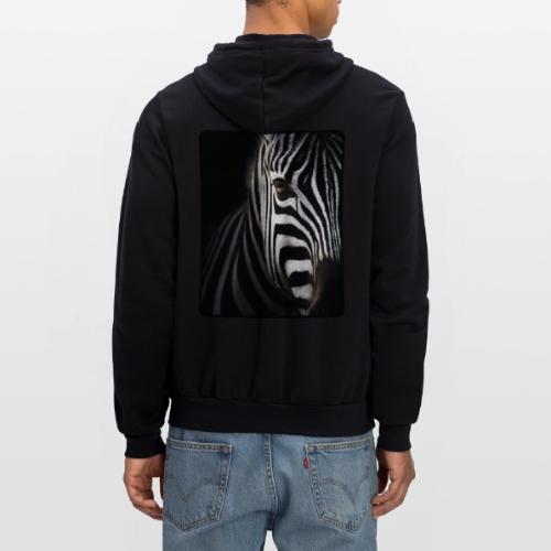 Zebra High Contrast Portrait Design - Unisex Full Zip Hoodie