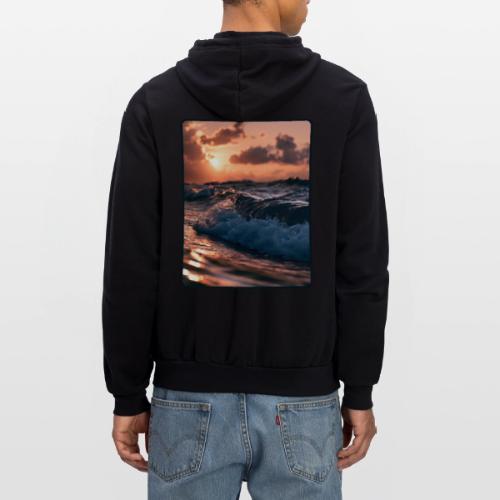 Golden Sunset Ocean Wave - Unisex Full Zip Hoodie