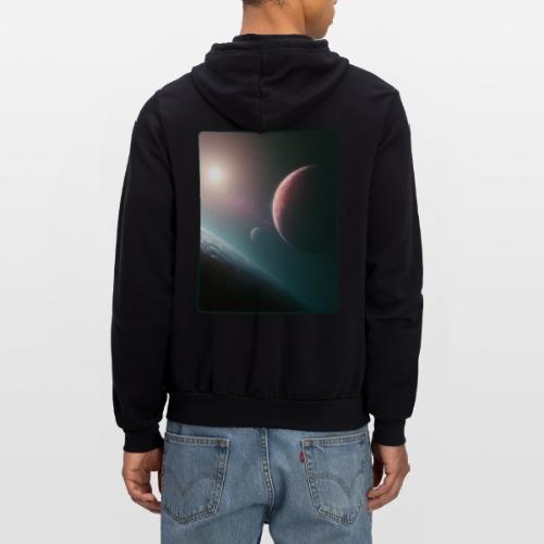 Deep Space Planet Horizon Art - Unisex Full Zip Hoodie