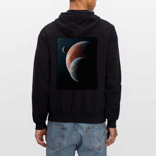 Three Planets Deep Space Design - Unisex Full Zip Hoodie
