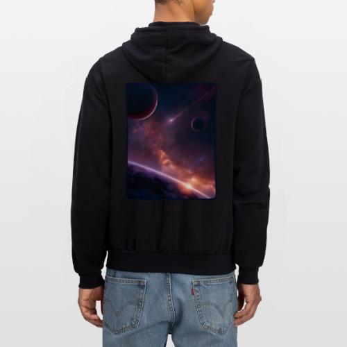 Cosmic Sunset Nebula Space Art - Unisex Full Zip Hoodie