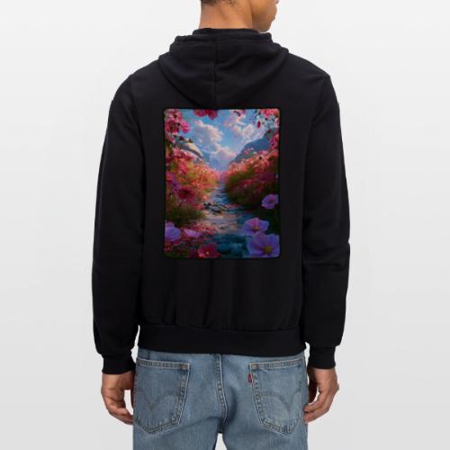 Dreamy Cosmos Valley Landscape Art - Unisex Full Zip Hoodie