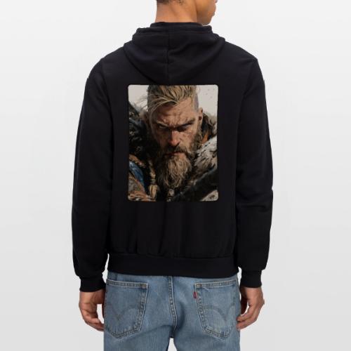 Fierce Viking Warrior Portrait - Unisex Full Zip Hoodie