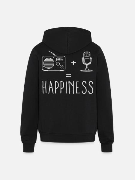 Radio Microphone Happiness - Unisex Full Zip Hoodie - black