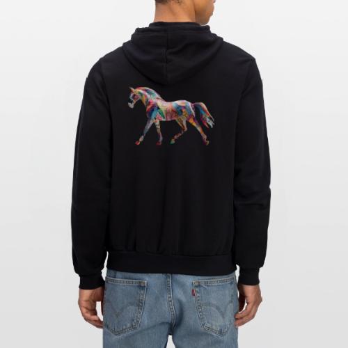 Colorful Abstract Horse Art Design - Unisex Full Zip Hoodie
