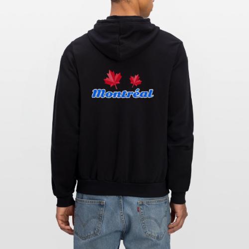 Montréal with two red maple leaves - Unisex Full Zip Hoodie