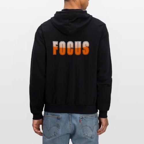 FOCUS Vibrant Orange Motivational Word Design - Unisex Full Zip Hoodie