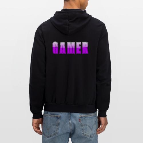 Gamer Purple Glossy Collegiate Design - Unisex Full Zip Hoodie