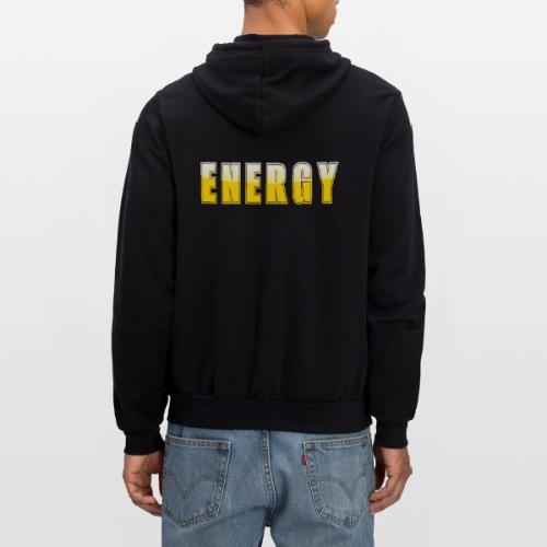 ENERGY Electric Yellow Power Word Design - Unisex Full Zip Hoodie