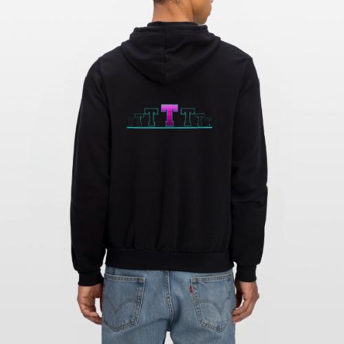 Letter T – Capital Varsity Alphabet Monogram - Unisex Full Zip Hoodie