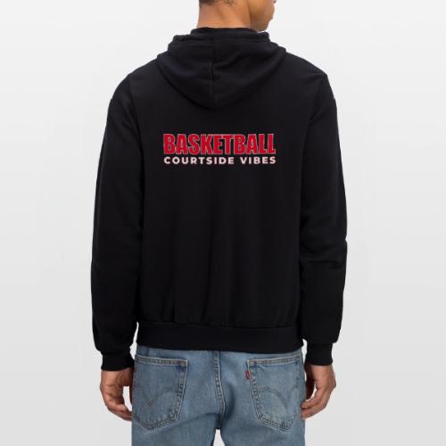 Courtside Vibes Basketball Typography Design - Unisex Full Zip Hoodie