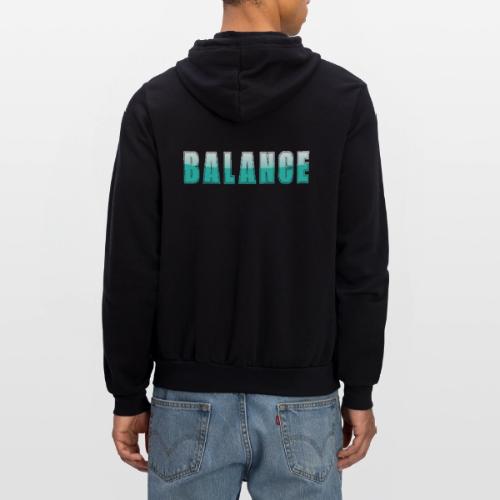 BALANCE Calm Teal Minimal Word Art Design - Unisex Full Zip Hoodie
