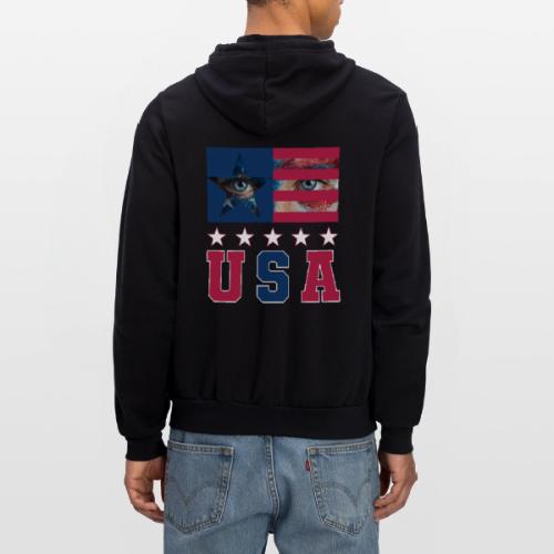 Stars and Vision USA - Unisex Full Zip Hoodie