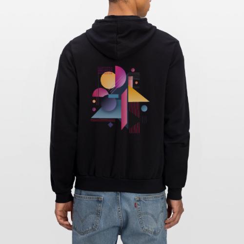 Color Pulse Geometry - Unisex Full Zip Hoodie