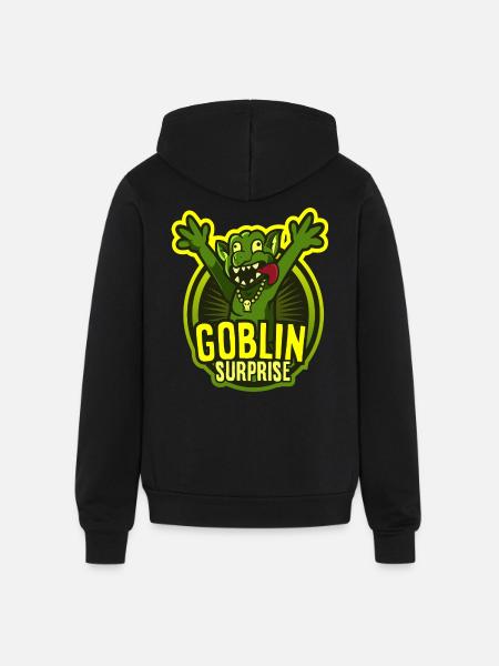 SURPRISED GOBLIN - Unisex Full Zip Hoodie - black