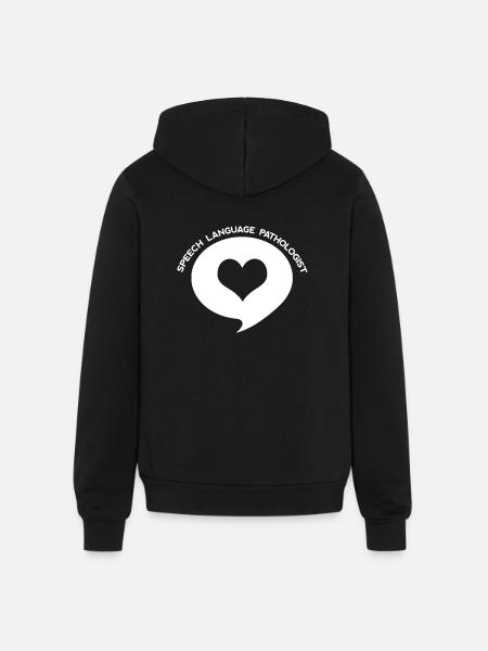 Speech Language Pathologist Heart Shirt - Unisex Full Zip Hoodie - black
