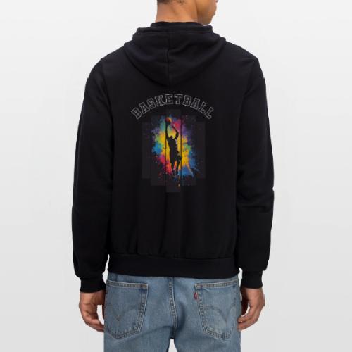 Basketball Slam Dunk Splash Design - Unisex Full Zip Hoodie