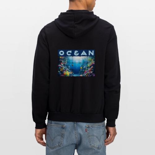Ocean: Neon Reef Glow - Unisex Full Zip Hoodie