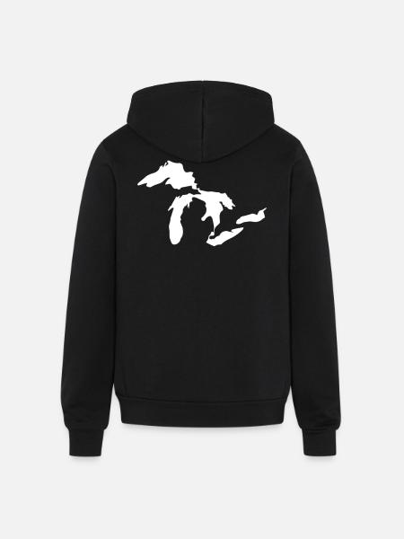 Great lakes white - Unisex Full Zip Hoodie - black