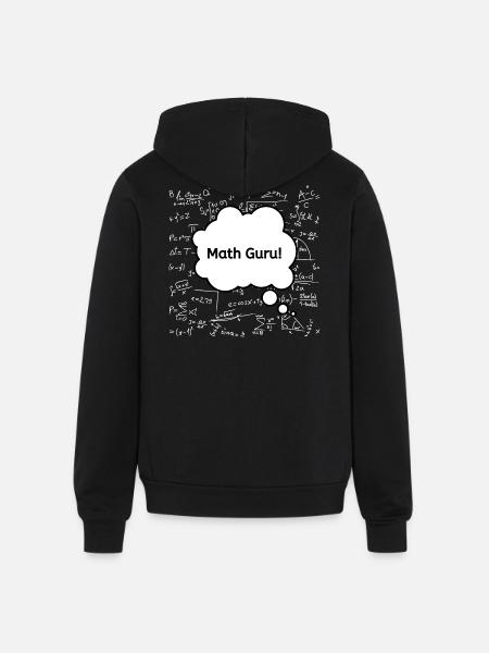 Math Guru Chalkboard - Unisex Full Zip Hoodie - black