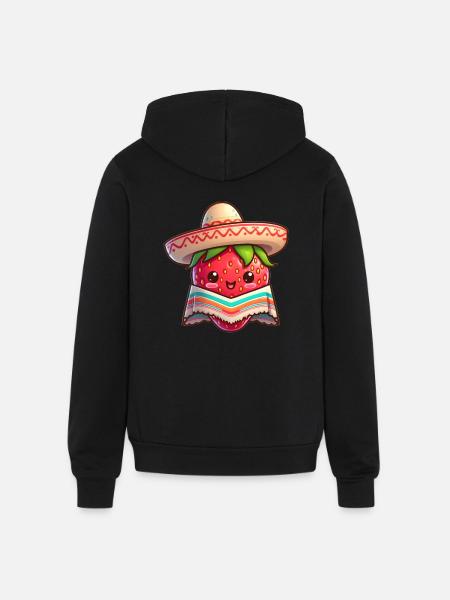 Mexican strawberry - Unisex Full Zip Hoodie - black