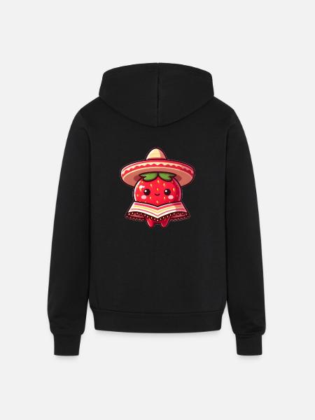 Mexican strawberry - Unisex Full Zip Hoodie - black