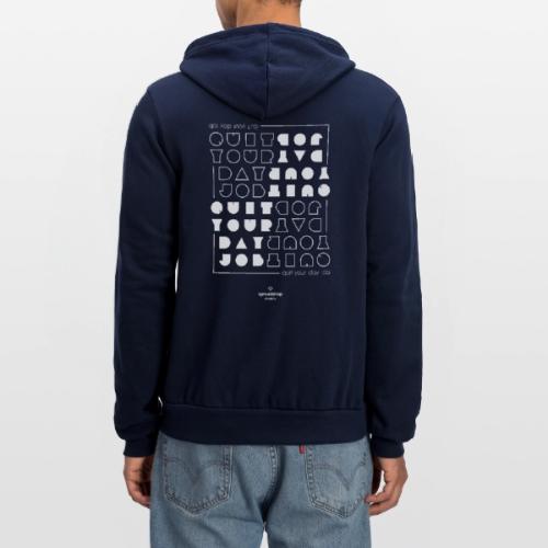 Quit upside white - Unisex Full Zip Hoodie