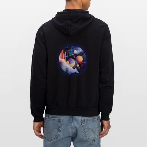 Floating Planetscape - Unisex Full Zip Hoodie