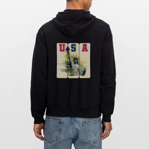 Art illustration of the Statue of Liberty - Unisex Full Zip Hoodie