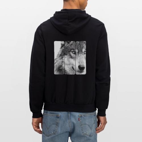 Wolf Face Triptych: Silent Alpha - Unisex Full Zip Hoodie