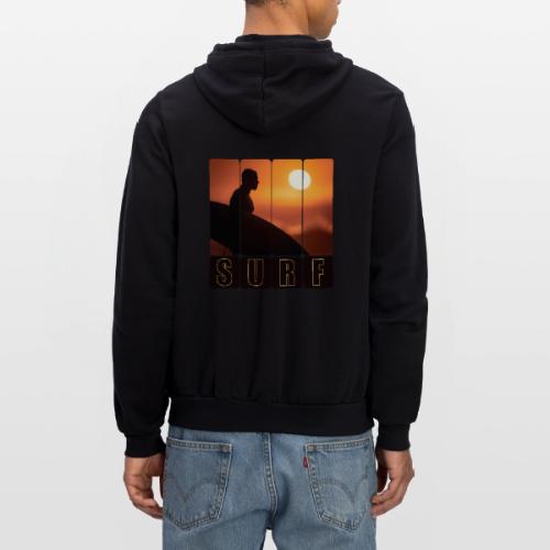 Surfing: Sunset Surf Panels - Unisex Full Zip Hoodie