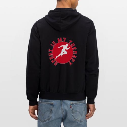 Sport Is My Therapy – Running Motivation Badge - Unisex Full Zip Hoodie