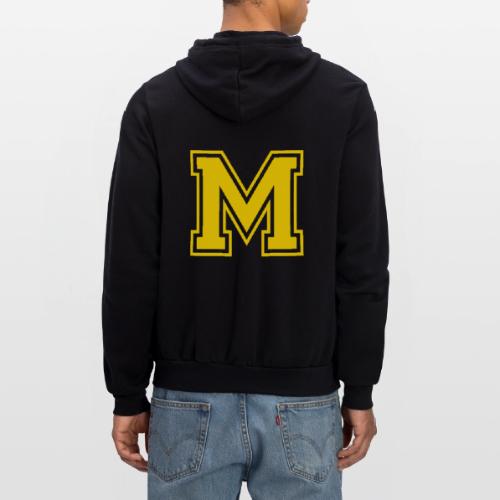 Letter M – Capital Athletic Alphabet Monogram - Unisex Full Zip Hoodie