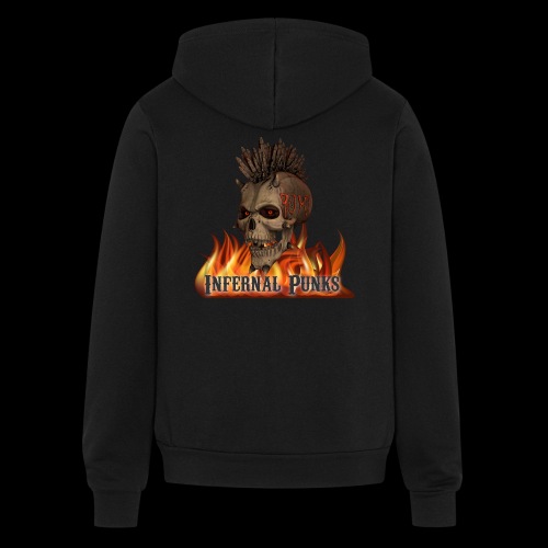 Infernal Punks Skull And Flames Logo - Bella + Canvas Unisex Full Zip Hoodie