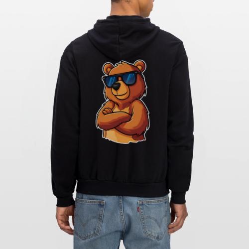 Cool Bear Sunglasses Cartoon Design - Unisex Full Zip Hoodie