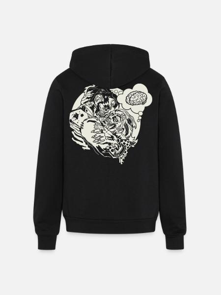 Funny Zombie Love - Unisex Full Zip Hoodie - black