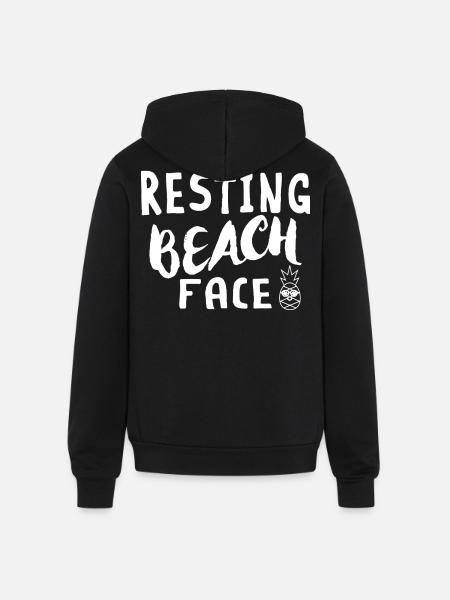 Resting Beach Face - Unisex Full Zip Hoodie - black