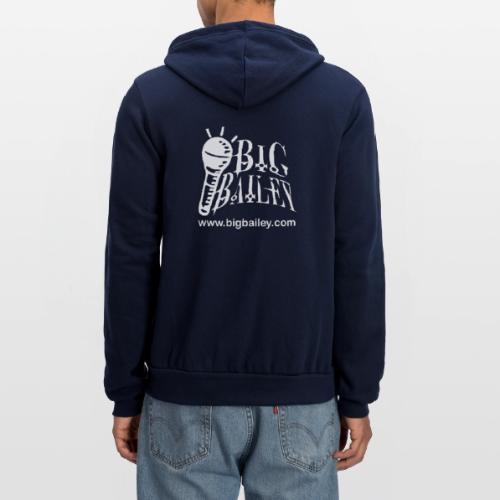 BIG Bailey LOGO and Website White Artwork - Unisex Full Zip Hoodie
