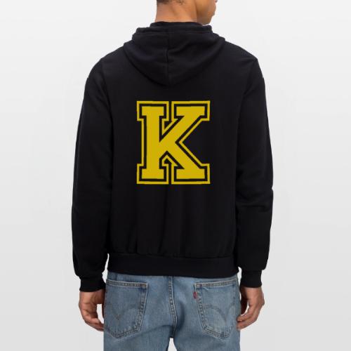 Letter k – Capital Athletic Alphabet Monogram - Unisex Full Zip Hoodie