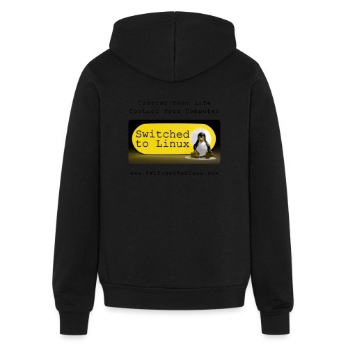 Switched to Linux Logo with Black Text - Bella + Canvas Unisex Full Zip Hoodie