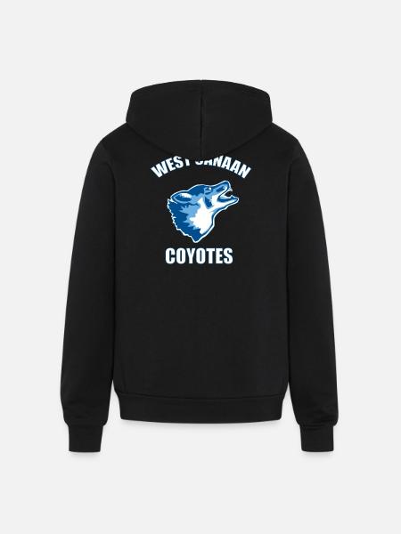 West Canaan Coyotes - Unisex Full Zip Hoodie - black