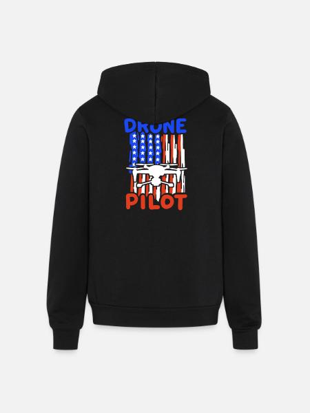 Drone Pilot - Unisex Full Zip Hoodie - black