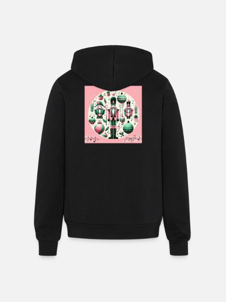Pastel Nutcracker Holiday Medley - Unisex Full Zip Hoodie - black