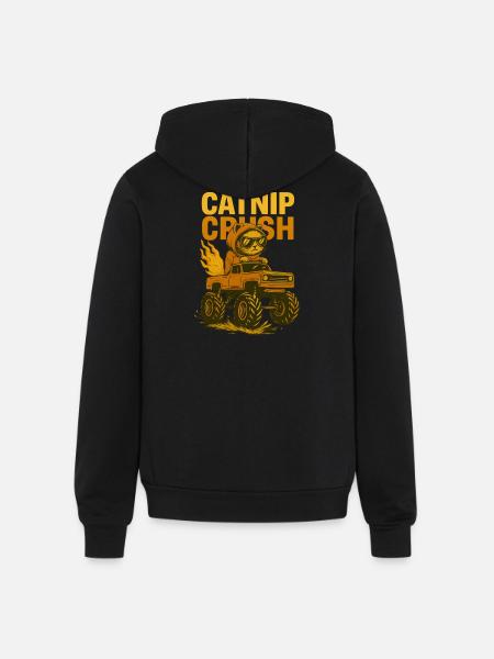 Cool Cat Monstertruck - Unisex Full Zip Hoodie - black