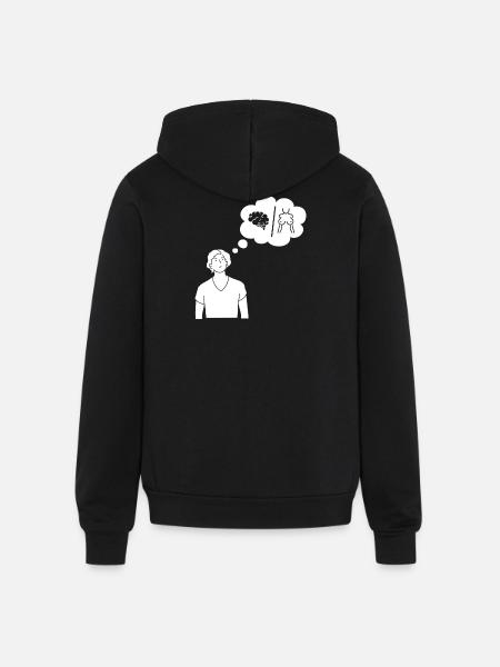 Dual Thought Silhouette - Unisex Full Zip Hoodie - black