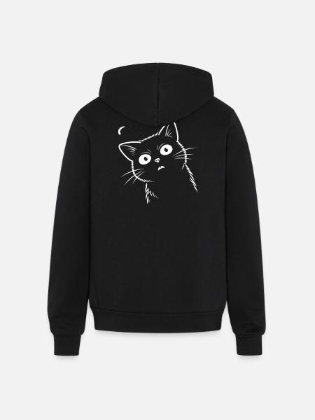 Surprised cat. - Unisex Full Zip Hoodie - black