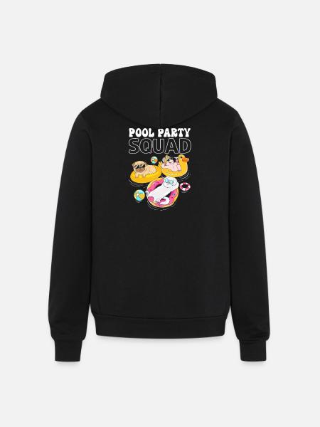 Kids Pool Party Squad Animals Birthday - Unisex Full Zip Hoodie - black