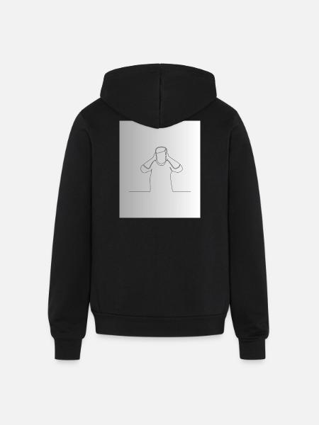 Line Mindful Moment - Unisex Full Zip Hoodie - black
